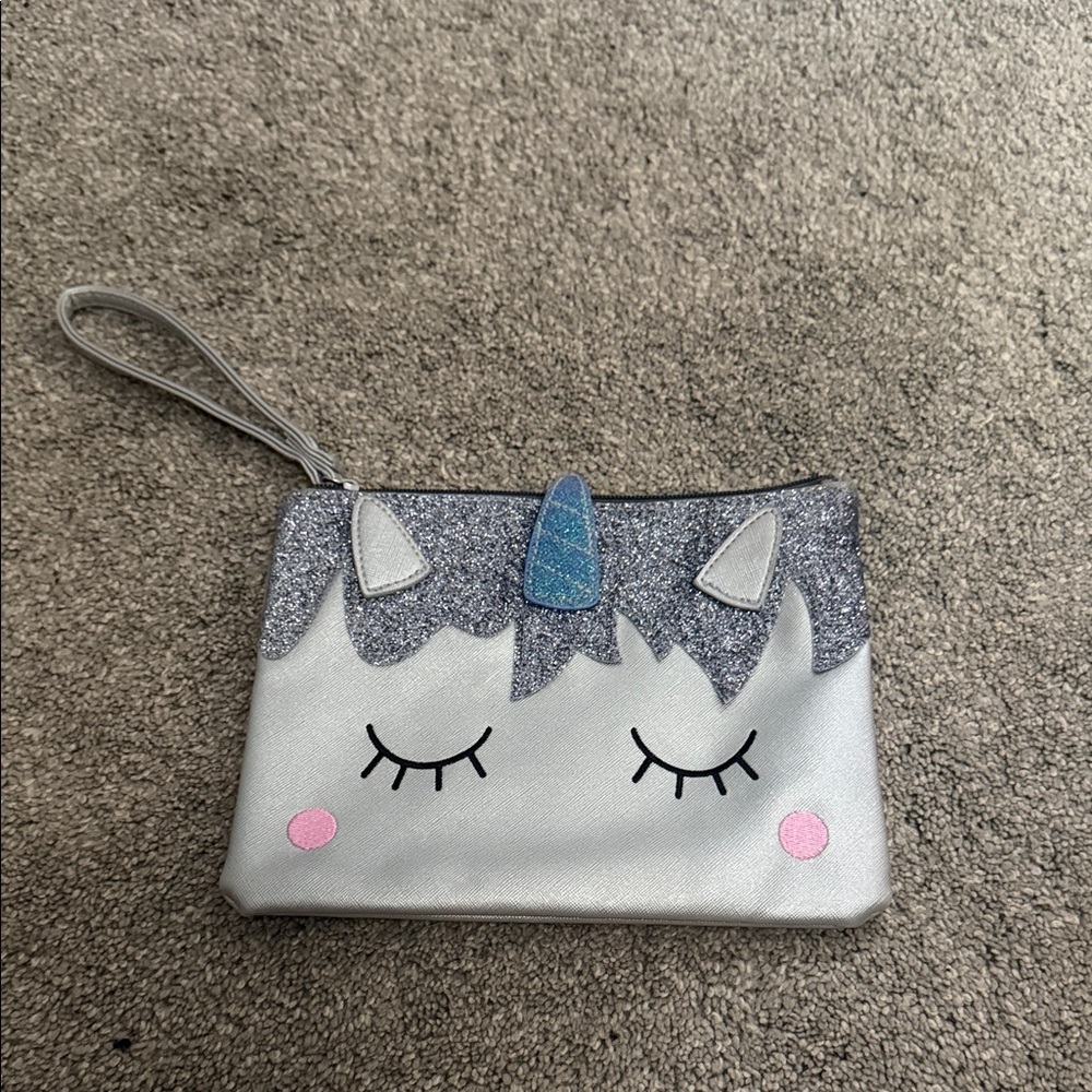 Unicorn Glitter Wristlet for Kids - Silver and Pink